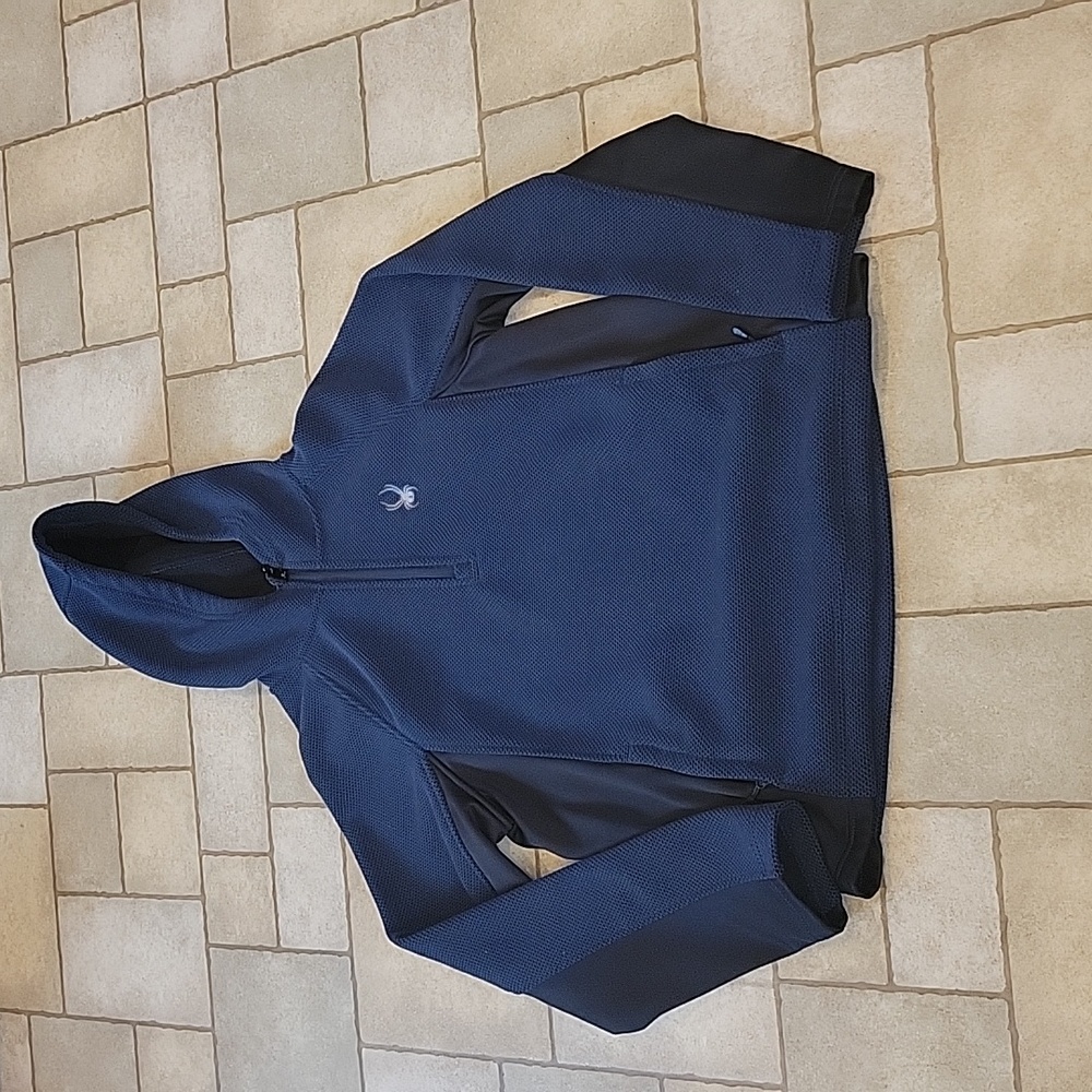 Spyder Half Zip Men's Navy Blue Hooded Pullover
